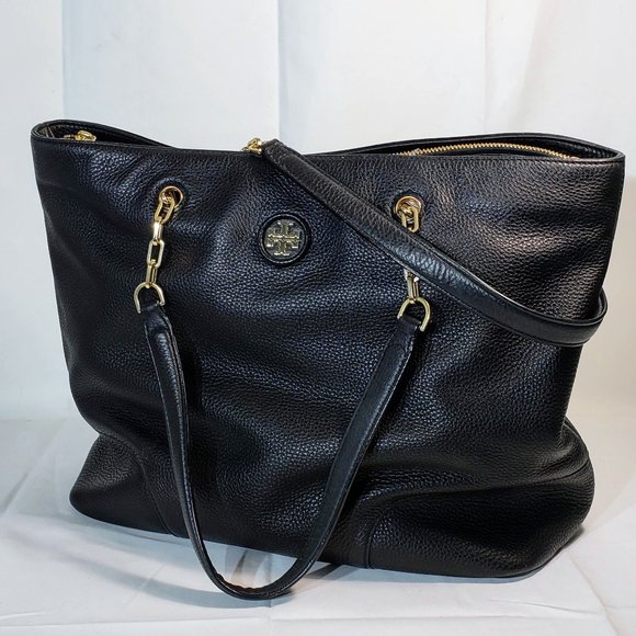 Tory Burch Handbags - Tory Burch - Whipstitch Logo Tote, leather, excellent condition